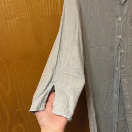 Linen dress like new, light blue, three-quarter sleeves, buttons