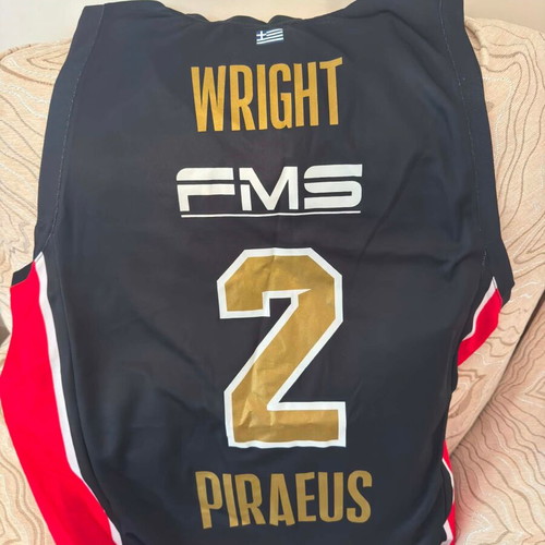 GSA Olympiacos BC 2023/24 Third Black Jersey Moses Wright XL