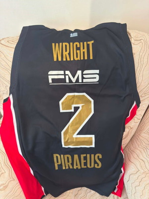 GSA Olympiacos BC 2023/24 Third Black Jersey Moses Wright XL
