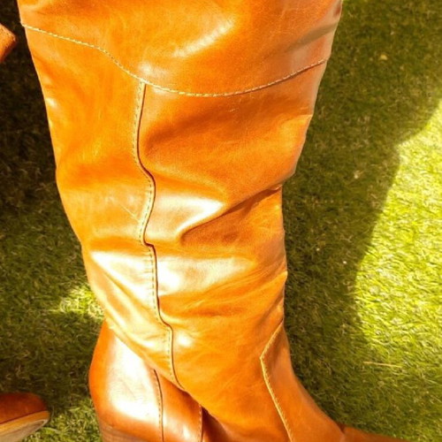 Stradivarius boots used, brown, size 39, comfortable heel