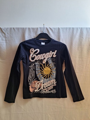Zara Kids Cowgirl Dream Black Long Sleeve Graphic Top, 11-12 years