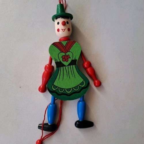 Wooden baby room decorations used, marionettes and hanger