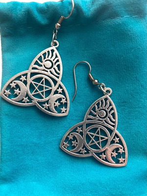 Celtic-style earrings silver, new