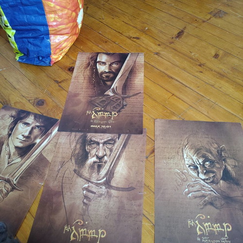 The Hobbit IMAX Exclusive Mini Poster Set used, 4 original 2012 posters