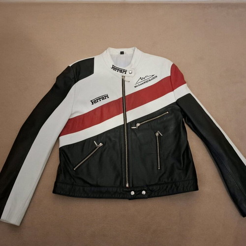 Ferrari leather jacket (Michael SCHUMACHER) vintage L like new, black and red