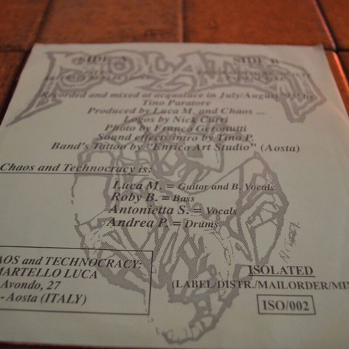 Chaos And Technocracy 7'' Single near mint, Death Metal