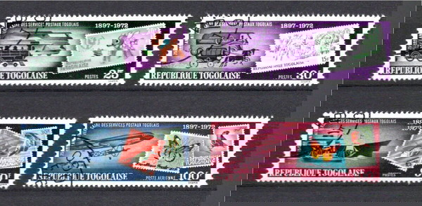 Τόγκο 1973 The 75th Anniversary of Stamps of Togo, 1972 2 SET CTO