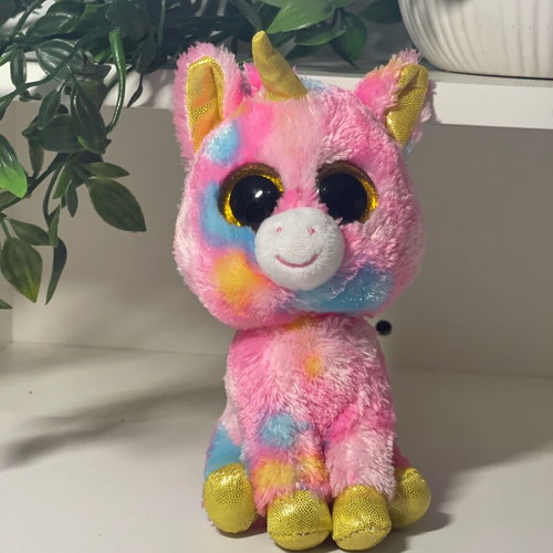 Ty Beanie Boos Fantasia plush multicolor unicorn 15cm like new