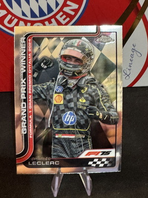 2025 Topps Chrome Formula 1 Charles Leclerc κάρτα νικητή Grand Prix σαν καινούργιο