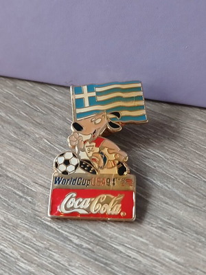 World Cup Pin USA 1994 μεταχειρισμένο, vintage συλλεκτικό με ελληνική σημαία