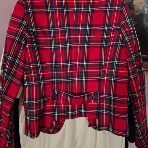Lorna Bose tartan plaid jacket, red, wool blend