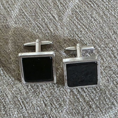 Men's silver 925 cufflinks with vintage onyx like new
