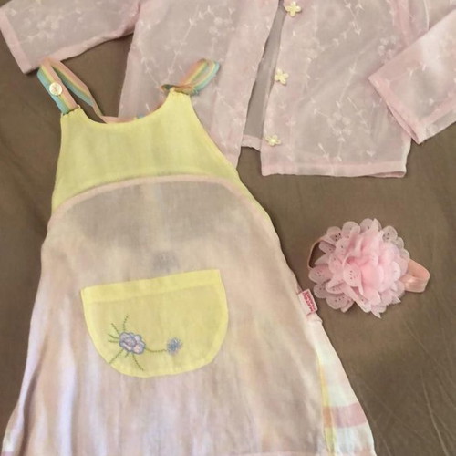 Children's set Matou France & George (Dress, Cardigan, Headband) - No 2