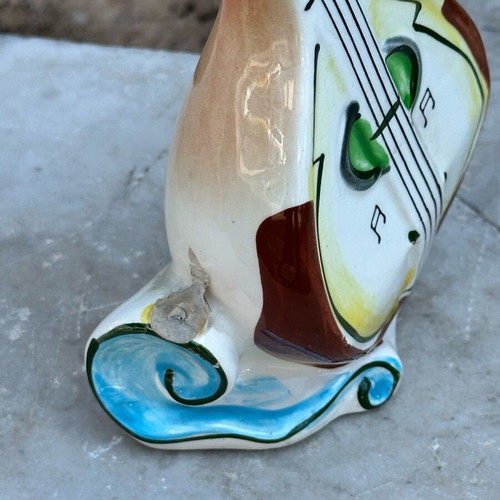 Ceramic decorative mandolin used, handmade