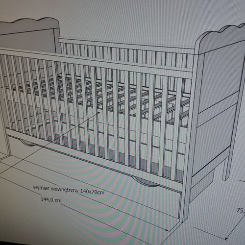 Baby cot convertible to bed like new