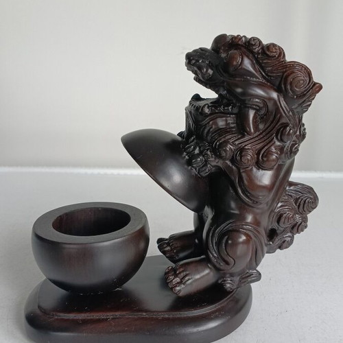 Incense burner made of rosewood with Fu dog new
