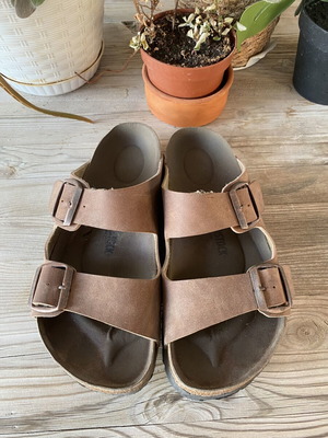 Birkenstock sandals used, brown, size 38