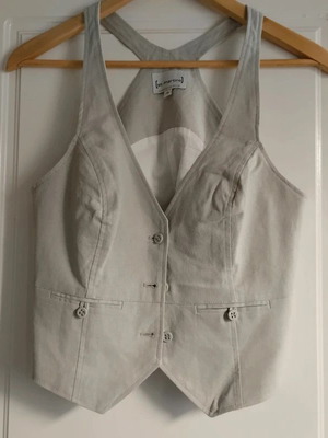 St-Martins halter neck vest unique style gillet size M like new, gray beige
