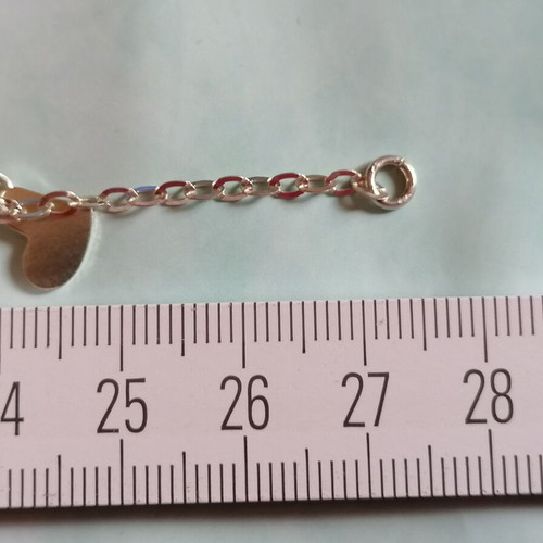 Silver 925 anklet with chain and hanging hearts new