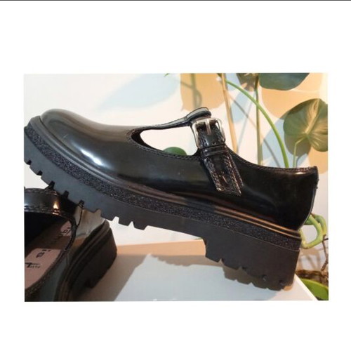 Tamaris Mary Jane style shoes, black patent leather, size 40