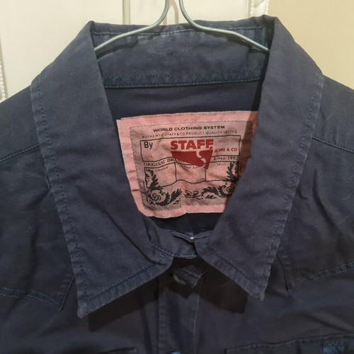 Staff blue women's shirt, like new, slim fit cotton with elasticity