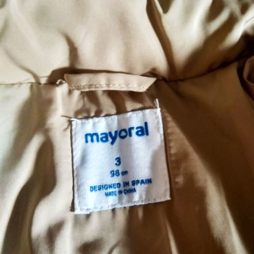 Mayoral unisex kids jacket 98cm 3-4 years like new, beige