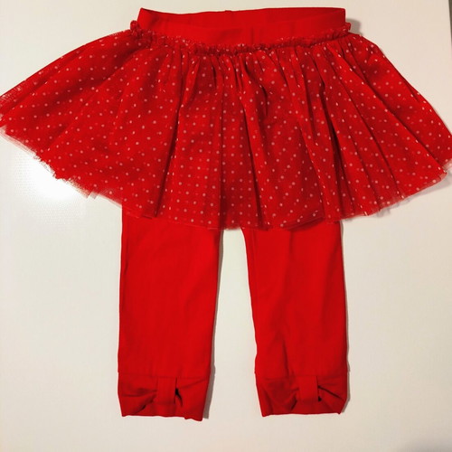 Disney Baby red baby leggings with tutu skirt size 12-18 months like new