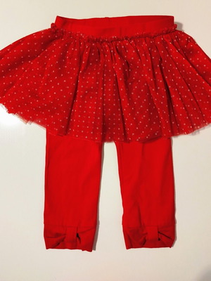 Disney Baby red baby leggings with tutu skirt size 12-18 months like new