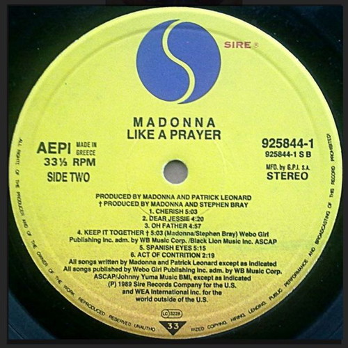 Madonna Like a Prayer άλμπουμ σαν καινούργιο, pop