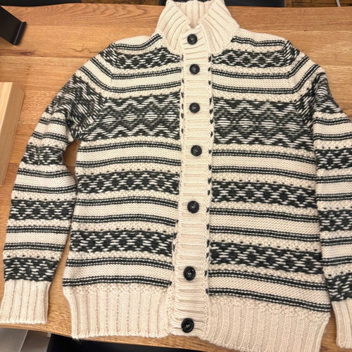 Benetton men's cardigan with removable fur like new, XXL
