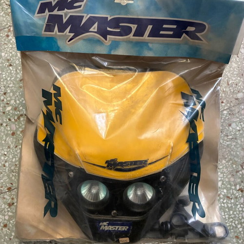 Motorbike carbon headlight mask with lights new