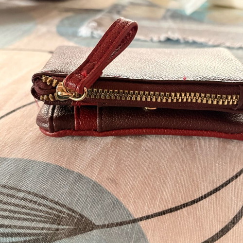 Carpisa wallet like new, burgundy with 6 card slots and coin zipper
