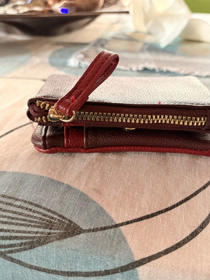 Carpisa wallet like new, burgundy with 6 card slots and coin zipper