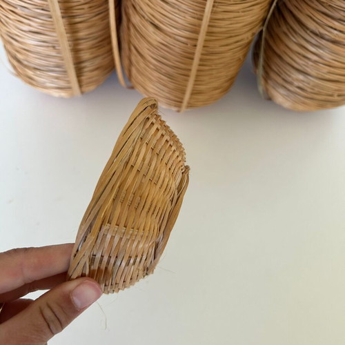 Set of 100 round wicker baskets, 12 cm