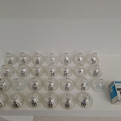 Philips halogen bulbs used, pack of 28, 12V 50W GU5.3 bicolor