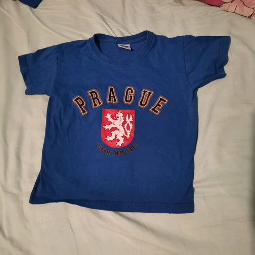 Set of boys' t-shirts 3-4 years used, blue, Prague & Sweden
