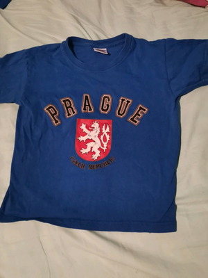 Set of boys' t-shirts 3-4 years used, blue, Prague & Sweden