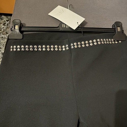 Zara black flare pants with studs, new with tag