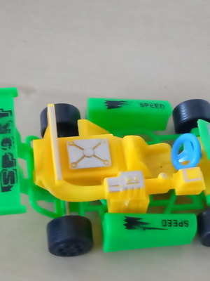 Plastic pull-back kart toy used