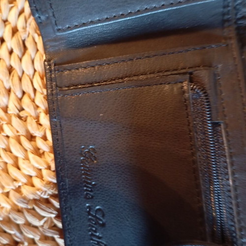 Men's wallet genuine leather black, new, soft, 12x9.5 cm