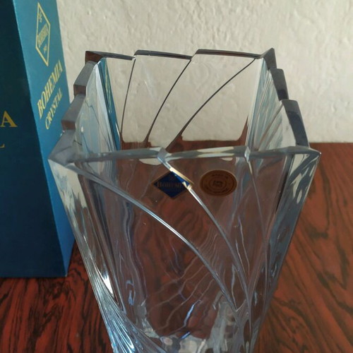 Bohemia Crystal Vase new, height 30cm