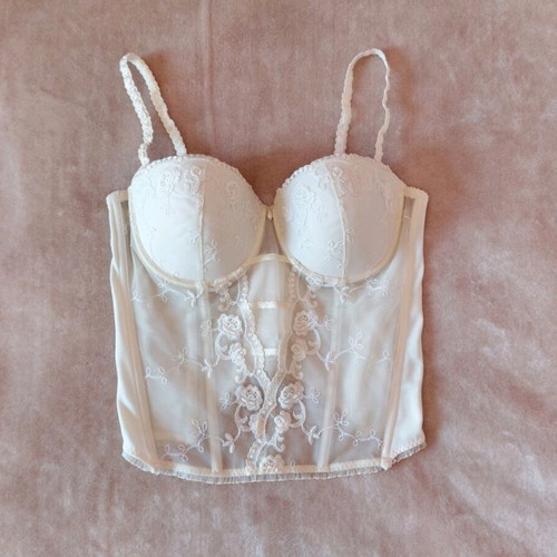 Vintage bridal bustier Luna 80C like new, romantic lace