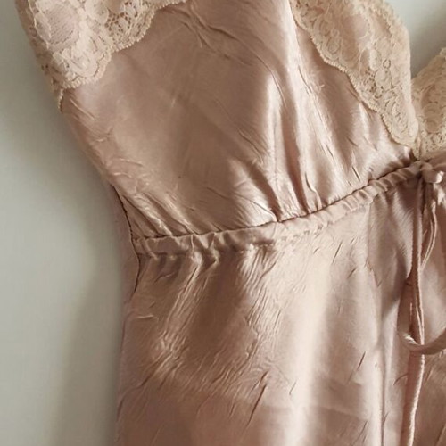 Satin top with lace like new, beige, size S