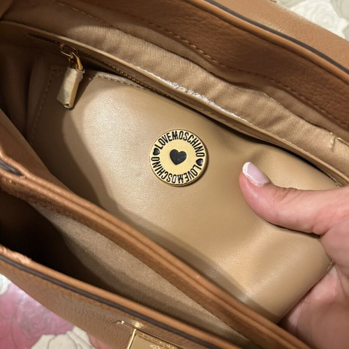 Love Moschino backpack like new, brown with metal details