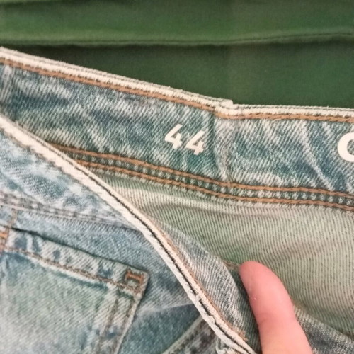 Clockhouse high-waist jeans used with embroidered cherries, size 42 (XL)