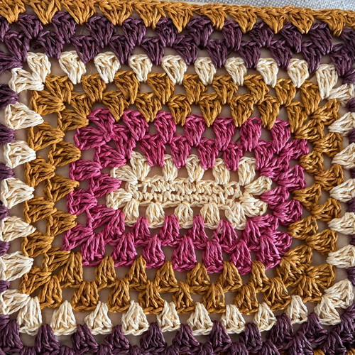 Monsoon crochet clutch bag new, beige and purple