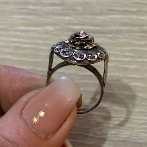 Silver-gold vintage ring used, size 53
