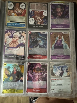 One Piece Cards like new, all shiny plus many not shiny