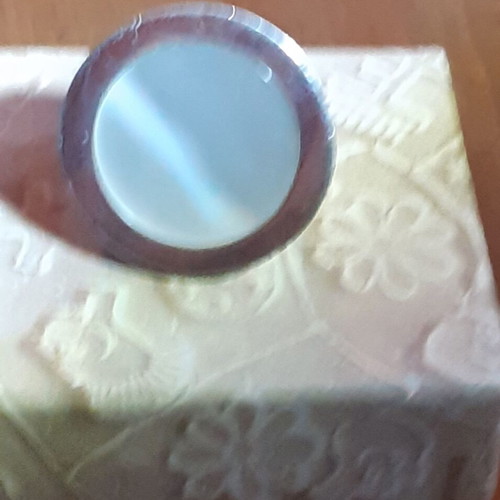 Silver 925 statement ring with mother of pearl used, 28gr