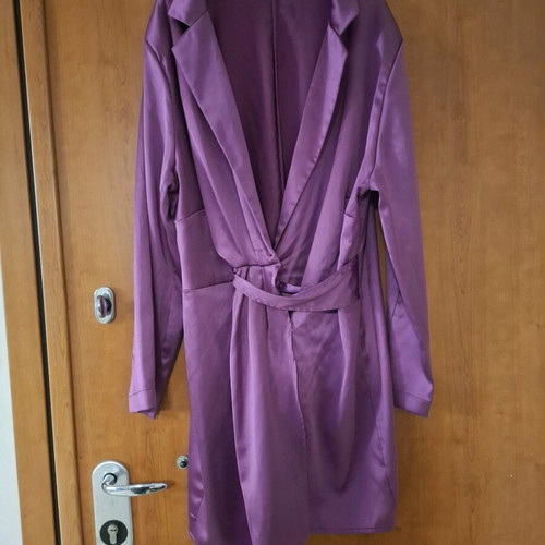 Satin dress Greek made like new, dark purple
